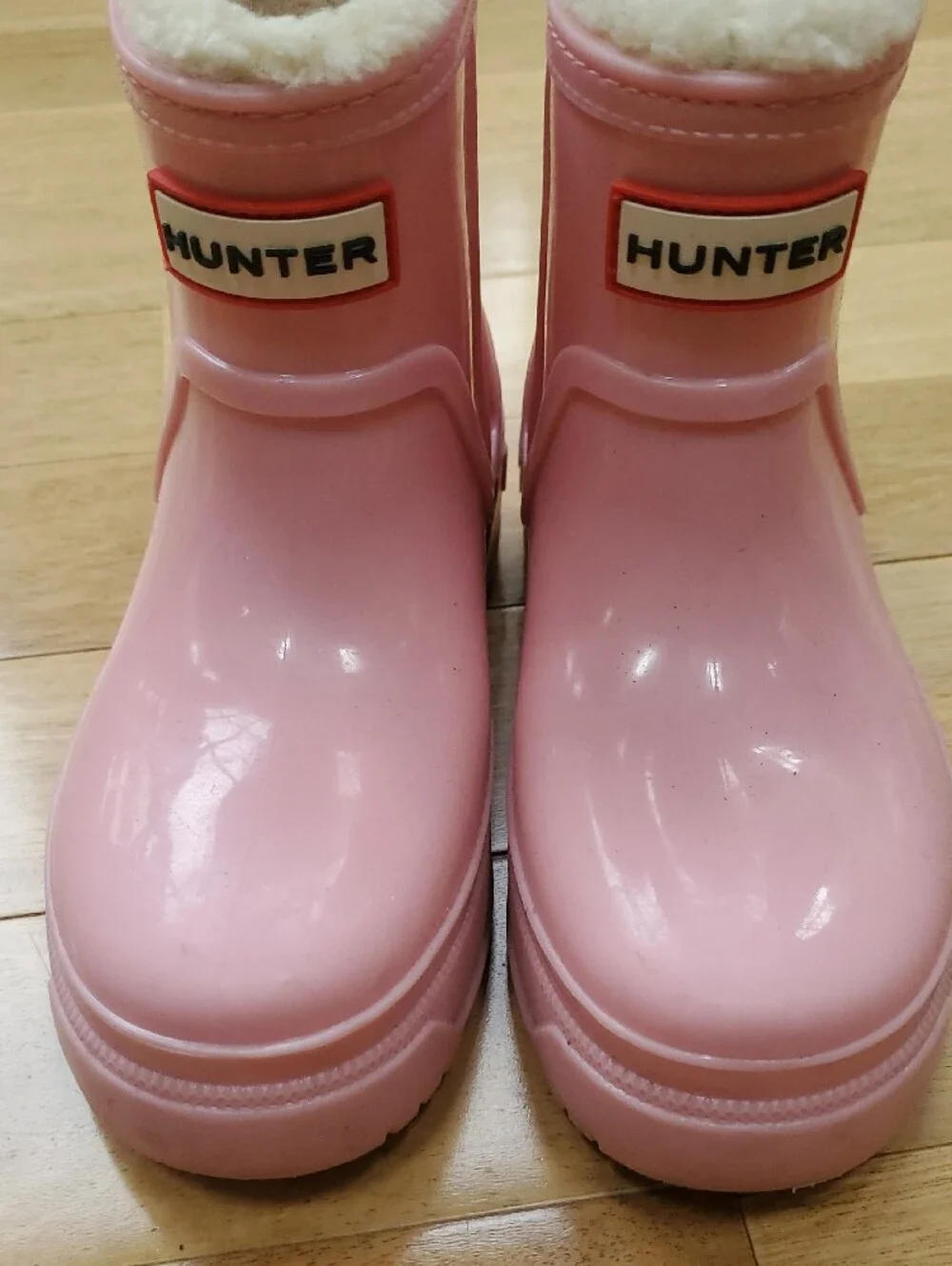 Hunter Kids Grace Pink Fleece-Lined Rain Boots